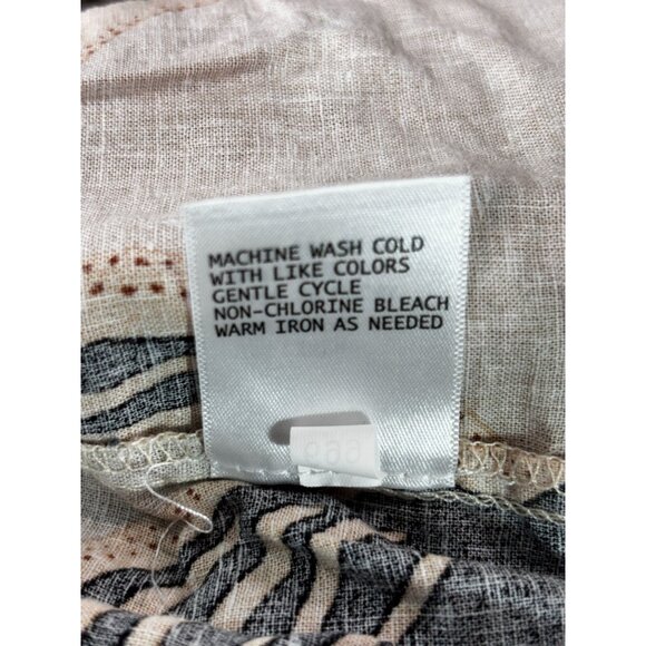 Panama Jack Womens Short Sleeve Button-Down Shirt M Leaf Print Linen/Rayon Blend - Picture 6 of 10